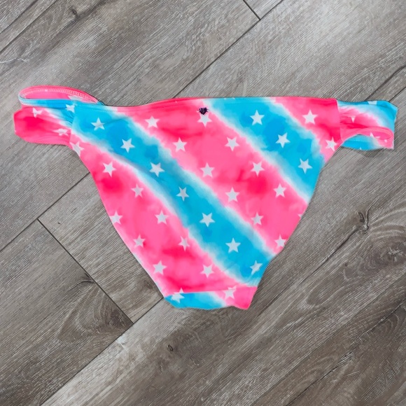 Pink Victoria’s Secret Stars & Stripes Bikini Bottom Small - Picture 2 of 8
